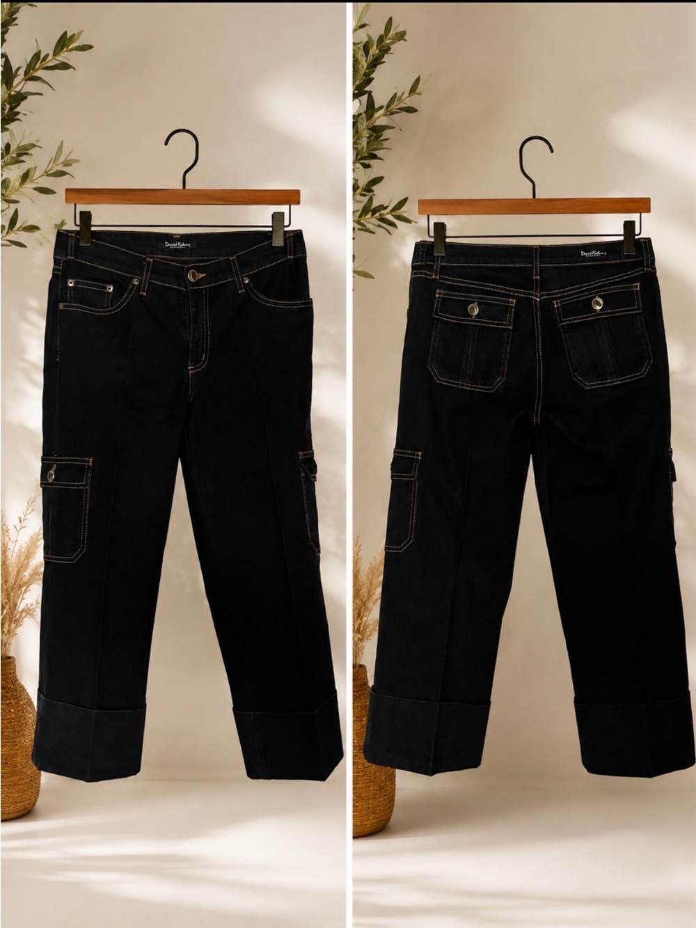 David Kahn Cropped Wide Leg Jeans sz 4